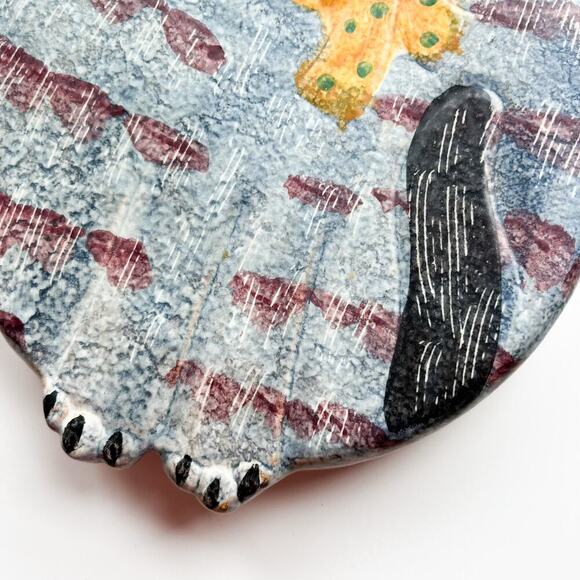 Vintage Macy's The Cellar Hand Painted Ceramic Cat Made in Italy Decor Trivet - Picture 3 of 8